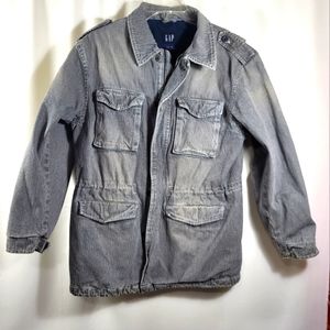 GAP blue and white striped jean jacket   girls XXL  #1468